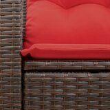  Vrtna sofa s jastucima za 2 osobe, smeđa, poliratan | shoptok.hr