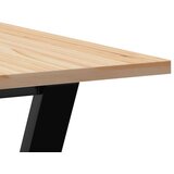 vidaXL jedilna miza y okvir 60x60x75 cm trdna borovina lito železo | Shoptok.si