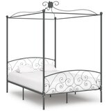 vidaXL okvir za krevet s nadstrešnicom sivi metalni 140 x 200 cm Cijene