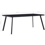 Blagovaonski stol crni 160 x 80 x 75 cm od kaljenog stakla | shoptok.hr
