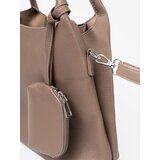 Shelvt Elegant dark beige handbag with a toiletry bag inside | Shoptok.si