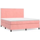 The Living Store Box spring postelja z vzmetnico roza 160x200 cm žamet - Box Spring Postelja, (21489601) | Shoptok.si