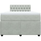 vidaXL Box spring postelja z vzmetnico svetlo siva 120x190 cm žamet | Shoptok.si
