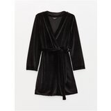 LC Waikiki Women's Corduroy Dressing Gown with Shawl Collar Long Sleeves Straight | Shoptok.si