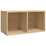  Kutija za pohranu vinilnih ploča boja hrasta 71x34x36 cm drvena | shoptok.hr