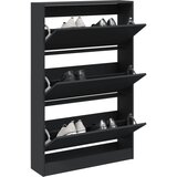 vidaXL Omarica za čevlje črna 80x21x125,5 cm inženirski les Cene