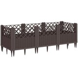 Furnova Cvetlično korito z zatiči rjavo 123,5x43,5x43,5 cm PP, (21921660) | Shoptok.si