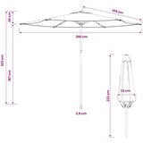 Vrtni suncobran 300 x 300 cm Poliester Pravokutni Sivosmeđa | shoptok.hr