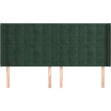  Vzglavje z ušesi temno zeleno 203x16x118/128 cm žamet, (20936377) | Shoptok.si