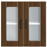 vidaXL Kuhinjski zidni ormarić sa staklenim vratima Lucca boja hrasta | shoptok.hr