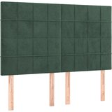  The Living Store Posteljno vzglavje 4 kosa temno zelen 72x5x78/88 cm žamet - Vzglavje, (21452086) | Shoptok.si