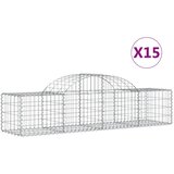  Lučne gabionske košare 15 kom 200x50x40/60 cm pocinčano željezo | shoptok.hr