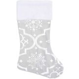 vidaXL Luksuzna podloga za božićno drvce s čarapom bijela 122 cm | shoptok.hr
