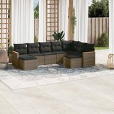 vidaXL 9-dijelni set vrtnih sofa od poliratana s jastucima sivi | shoptok.hr