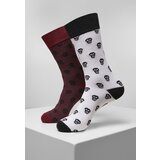 Urban Classics Accessoires Skull Allover 2-Pack Burgundy/White | shoptok.hr