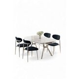Hanah home Set trpezarijskog stola i stolica (5 delova) Olya White Marble Chrome Anthracite | Eponuda.com