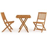  3-dijelni sklopivi vrtni blagovaonski set masivno drvo bagrema Smeđa 70 cm | Shoptok.si