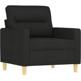  Fotelja s tabureom crna 60 cm od tkanine | Shoptok.si