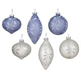 DEKOR DOM dekoracija - hanging bauble glass 8cm 071835 - blue/white - kmg ( 045651 ) Cene