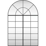 vidaXL Stensko ogledalo črno 100x150 cm obokano železo | Shoptok.si