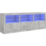 Maison Chic Komoda - Predalnik z LED lučkami betonsko siva 181,5x37x67 cm, (21720949) | Shoptok.si