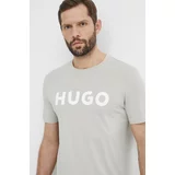 Hugo Bombažna kratka majica moški, siva barva