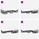  Set vanjskih sofa 11 pcs Prirodna i krema bijela Poliester - Prirodna i kremasto bijela sa stolom | shoptok.hr