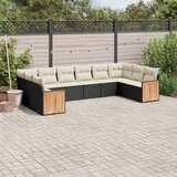 vidaXL 10-dijelni set vrtnih sofa s jastucima crni od poliratana | shoptok.hr