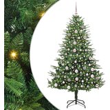 vidaXL Umjetno božićno drvce s rasvjetom i setom kuglica Zelena 180 cm Cijene