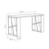 Hanah home honey - white, oak whiteoak study desk | Eponuda.ba