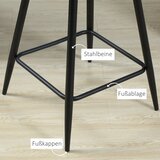  Set od 2 barske stolice u retro stilu baršunasti izgled uključujući oslonac za noge 50 cm x 56 cm x 98 cm sive | shoptok.hr