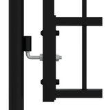 vidaXL Vrata za ograjo s suličastim vrhom črna 406x198 cm prašno jeklo | Shoptok.si