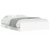 Furnova Posteljni okvir s predali bel 135x190 cm inženirski les, (21938003) | Shoptok.si