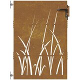  Vrtna vrata 85 x 125 cm od čelika COR-TEN s uzorkom trave | shoptok.hr