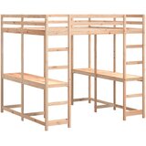  Krevet na kat sa stolom i ljestvama 140x200 cm od borovine | shoptok.hr