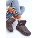 Boto Women's Padded Snow Boots With Decoration Grey Siriol | Shoptok.si