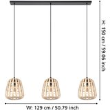 Eglo 390153 - viseći luster montezuelo na sajli, 3xE27/40W/230V, bambus | Eponuda.com