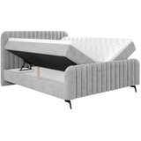 MID.YOU POSTELJA Z VZMETNICO 140 cm x 200 cm , les, tekstil, leseni material siva | Shoptok.si