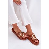 Boto Women's Platform Sandals with Golden Detail Camel Ularinea | shoptok.hr