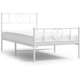  Metalni okvir kreveta uzglavlje i podnožje bijeli 100x190 cm | shoptok.hr