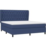  Box spring postelja z vzmetnico modra 160x200 cm blago, (20897503) | Shoptok.si