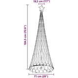 vidaXL LED božićno drvce Šareni 138.5 x 138.5 x 399 cm Metal | shoptok.hr