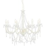 vidaXL Lestenec s kroglicami bel 8 x E14 žarnice | Shoptok.si