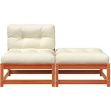 vidaXL Vrtna sofa bez naslona za ruke s jastucima i tabureom | shoptok.hr