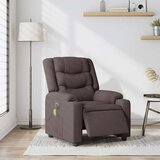 Maison Chic Električni masažni naslanjač - Relax naslanjač temno rjavo blago, (22134426) | Shoptok.si