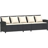 4-dijelni set vrtnih sofa od poliratana s jastucima crni | shoptok.hr