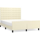 Okvir za krevet s uzglavljem krem 140x190 cm od umjetne kože | shoptok.hr