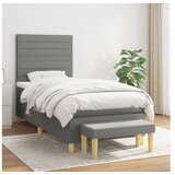  Krevet s oprugama i madracem tamnosivi 90x200 cm od tkanine | shoptok.hr