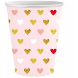  XOXO: Komplet 6 roza papirnatih kozarcev s srčki - 250 ml Cene