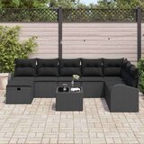  Vrtna sedežna garnitura z blazino 9 pcs Črna Poly ratan, (5000153636) | Shoptok.si